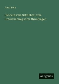 bokomslag deutsche Satzlehre