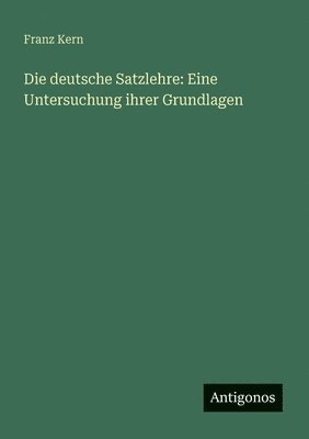 bokomslag deutsche Satzlehre