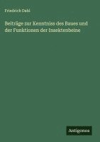 bokomslag Beiträge zur Kenntniss des Baues und der Funktionen der Insektenbeine