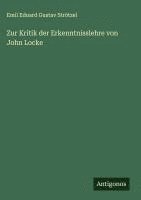 bokomslag Zur Kritik der Erkenntnisslehre von John Locke