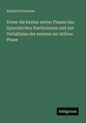 Richard Avenarius - Ueber die beiden ersten Phasen des Spinozischen Pantheismus und das Verhältniss der zweiten zur dritten Phase, Häftad