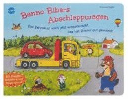 Benno Bibers Abschleppwagen. Das Fahrzeug wird jetzt weggebracht, das hat Benno gut gemacht