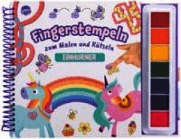 Fingerstempeln zum Malen und Rätseln. Einhörner