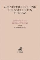 bokomslag Zur Verwirklichung eines Vereinten Europas