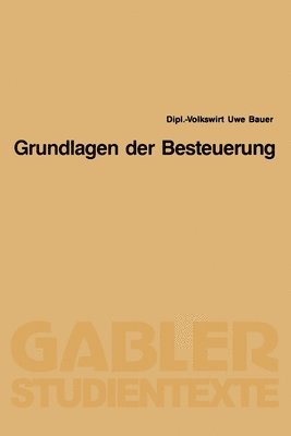 bokomslag Grundlagen der Besteuerung