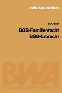 bokomslag BGB  Familienrecht, BGB  Erbrecht