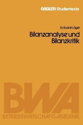 bokomslag Bilanzanalyse und Bilanzkritik