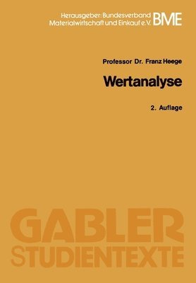 Franz Heege - Wertanalyse, Häftad