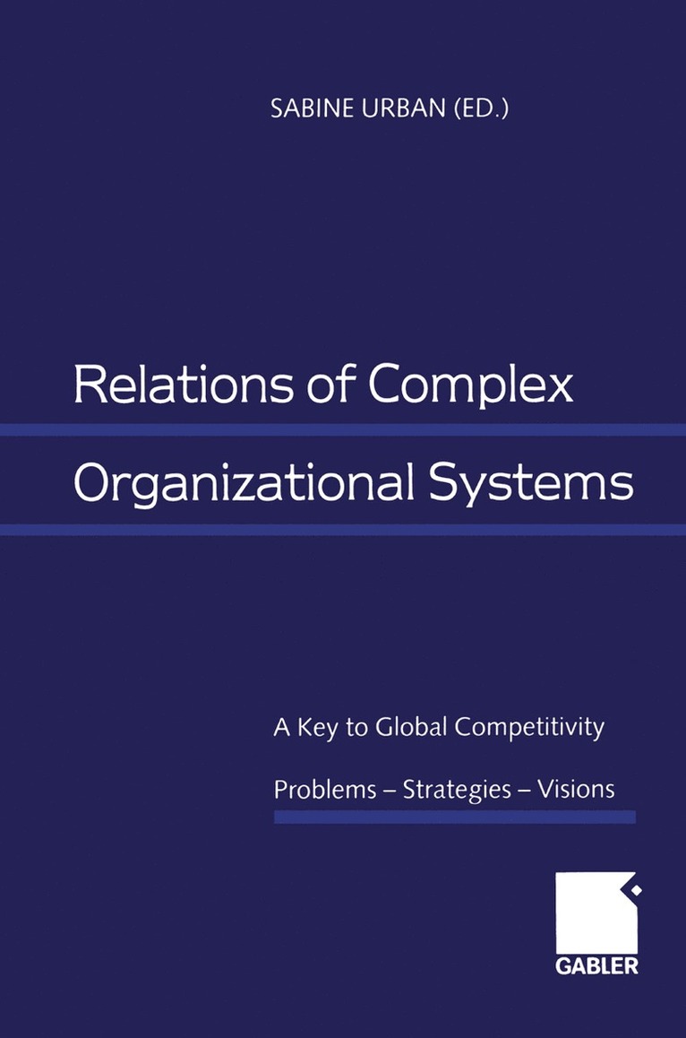 Sabine Urban - Relations of Complex Organizational Systems, Häftad