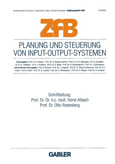 Horst Albach, Otto Rosenberg - Planung und Steuerung von Input-Output-Systemen, Häftad
