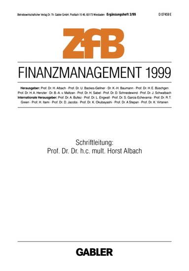 Horst Albach - Finanzmanagement 1999, Häftad