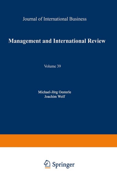 Michael-Jörg Oesterle, Joachim Wolf - Management International Review, Häftad