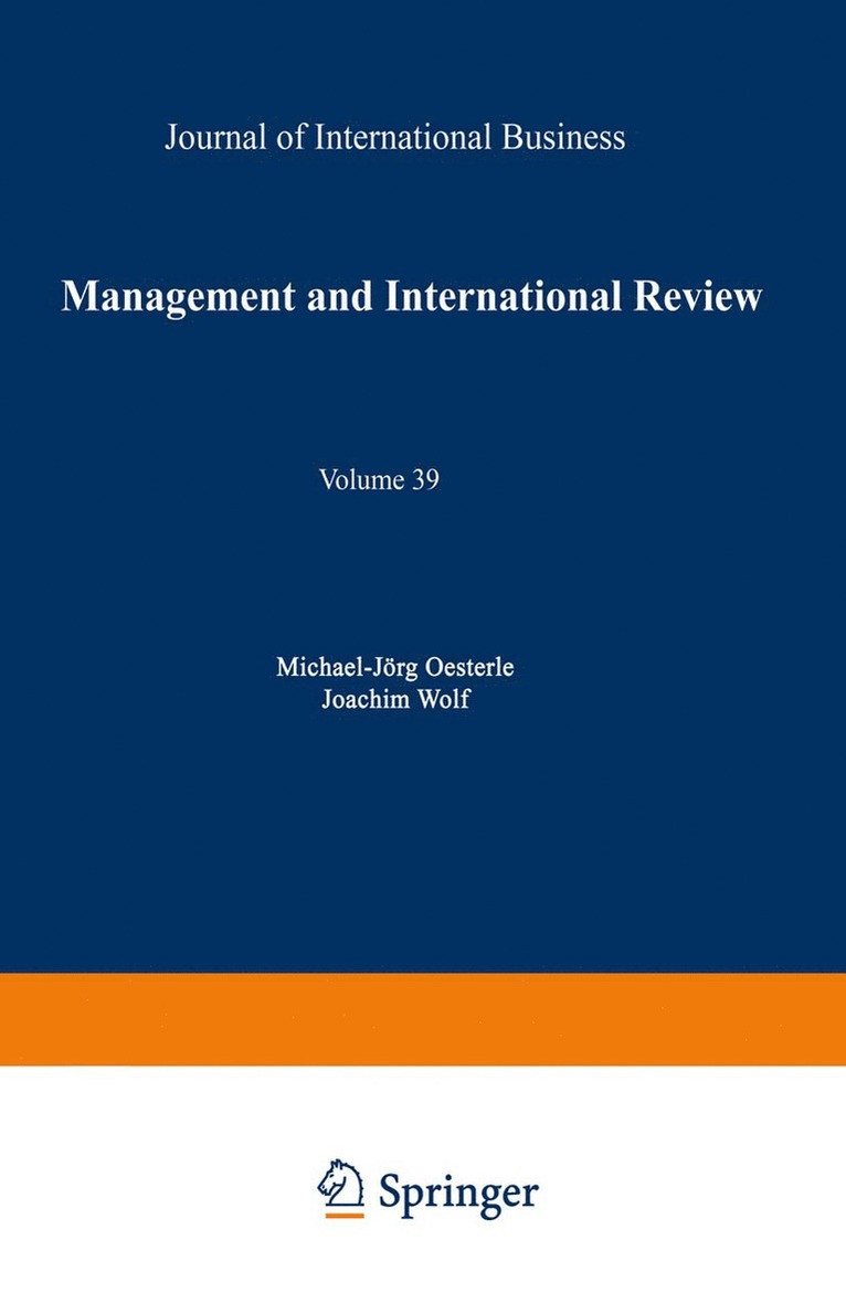 Michael-Jörg Oesterle, Joachim Wolf - Management International Review, Häftad