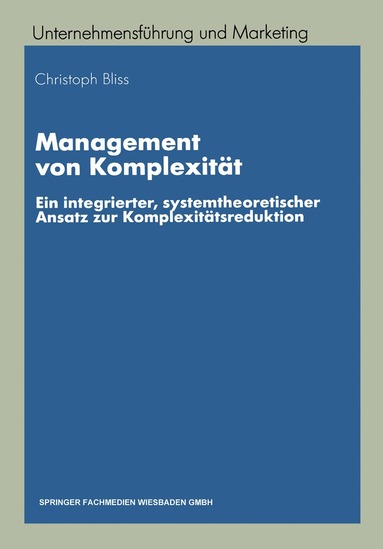 Christoph Bliss - Management von Komplexität, Häftad