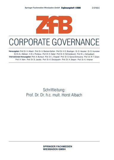 Horst Albach - Corporate Governance, Häftad
