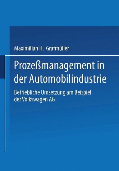 bokomslag Prozeßmanagement in der Automobilindustrie