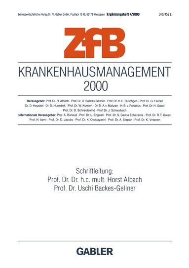 Horst Albach, Uschi Backes-Gellner - Krankenhausmanagement 2000, Häftad