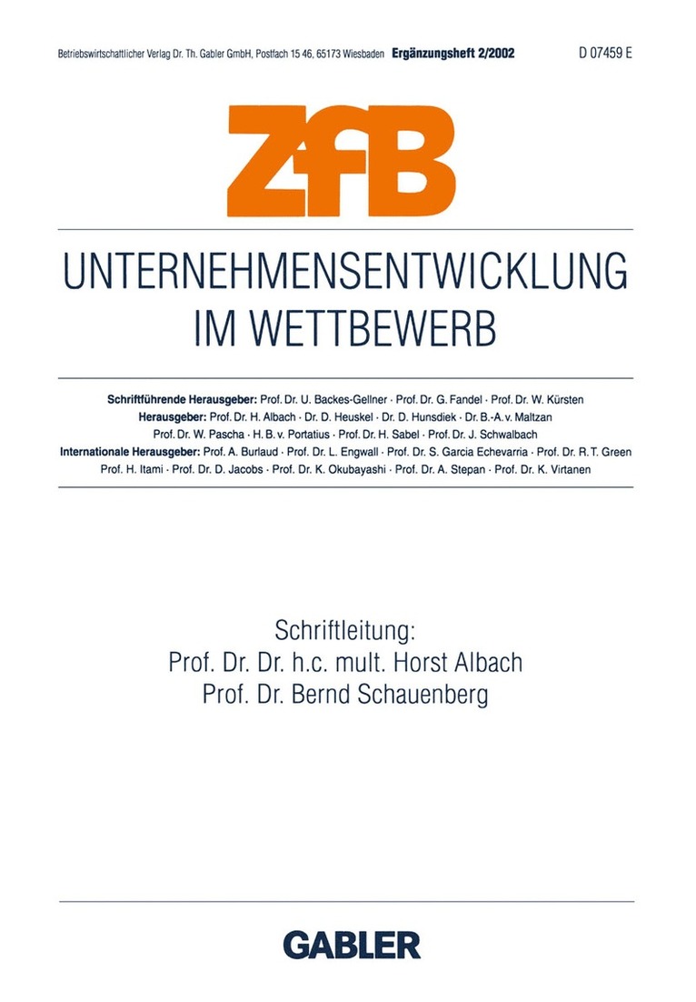 Horst Albach, Bernd Schauenberg - Unternehmensentwicklung im Wettbewerb, Häftad