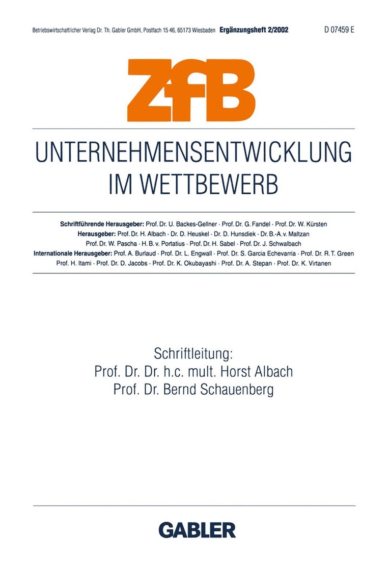 Unternehmensentwicklung im Wettbewerb 1