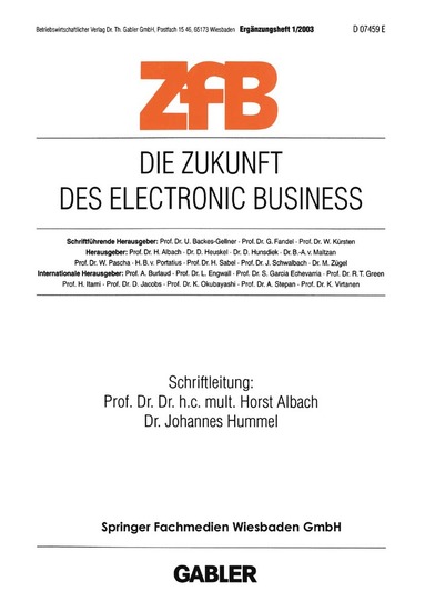 bokomslag Die Zukunft des Electronic Business