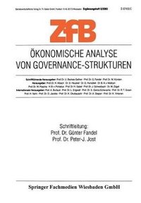 bokomslag konomische Analyse von Governance-Strukturen