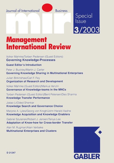 Volker Mahnke, Torben Pedersen - Governing Knowledge-Processes, Häftad