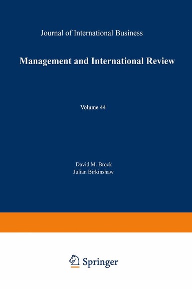 David M. Brock, Julian Birkinshaw - Management and International Review, Häftad