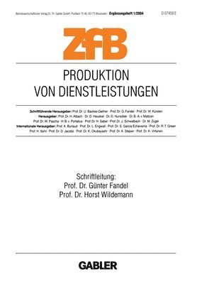 Günter Fandel, Horst Wildemann - Produktion von Dienstleistungen, Häftad