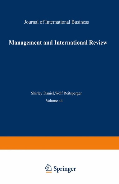 Shirley J. Daniel, Wolf Reitsperger - Management and International Review, Häftad