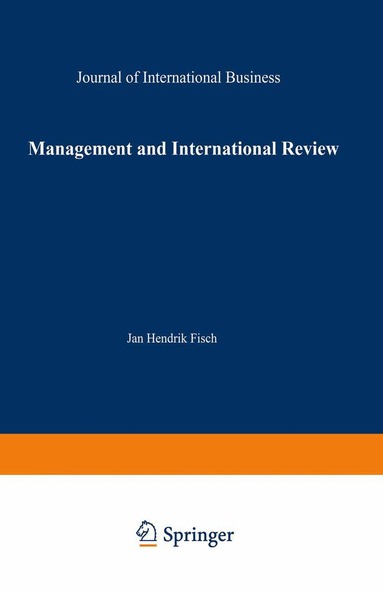 Jan Hendrik Fisch - Management International Review, Häftad