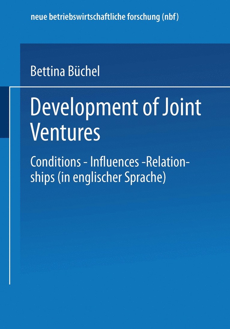 Bettina Büchel - Development of Joint Ventures, Häftad