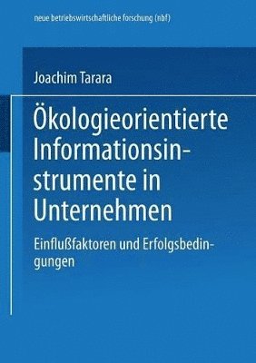 bokomslag kologieorientierte Informationsinstrumente in Unternehmen