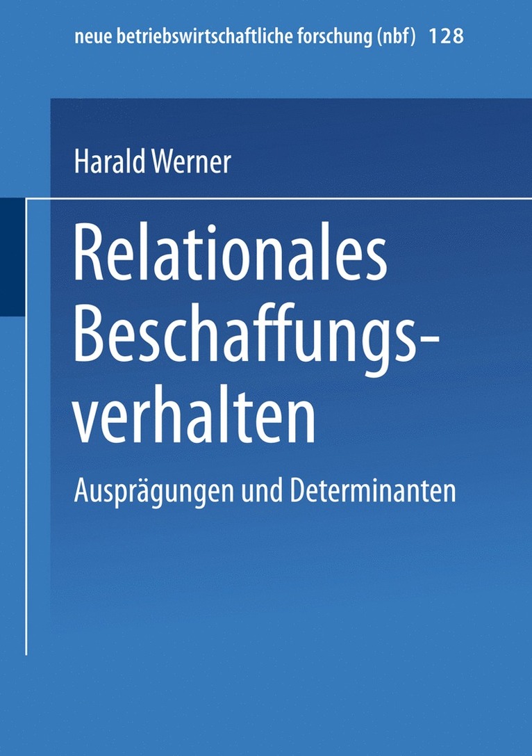 Harald Werner - Relationales Beschaffungsverhalten, Häftad
