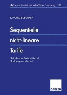 Joachim Büschken - Sequentielle nicht-lineare Tarife, Häftad