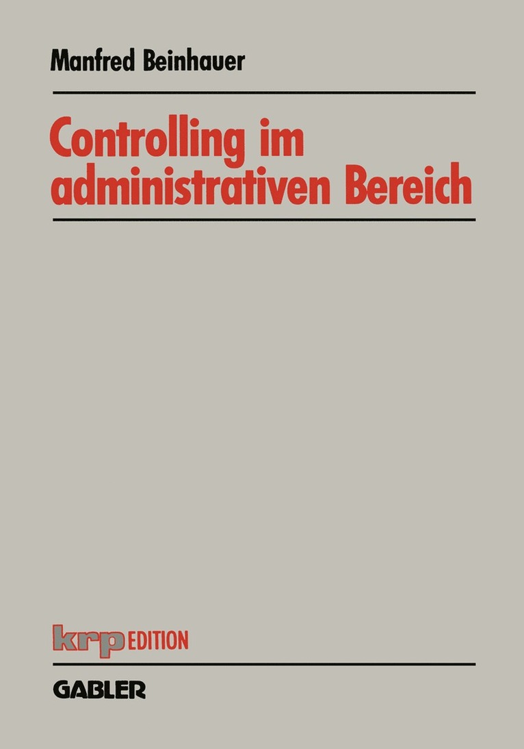 Controlling im administrativen Bereich 1