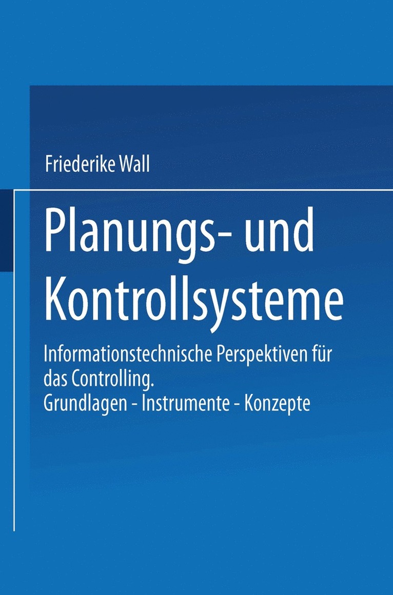 Friederike Wall - Planungs- und Kontrollsysteme, Häftad