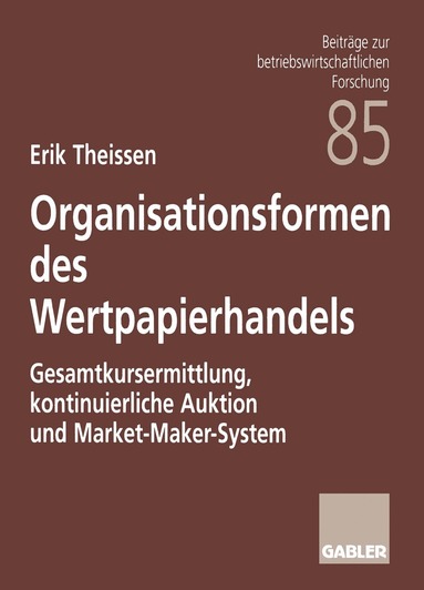 bokomslag Organisationsformen des Wertpapierhandels