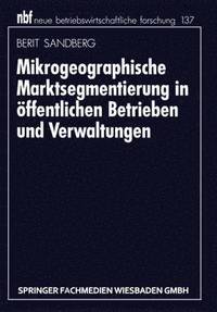 bokomslag Mikrogeographische Marktsegmentierung in ffentlichen Betrieben und Verwaltungen