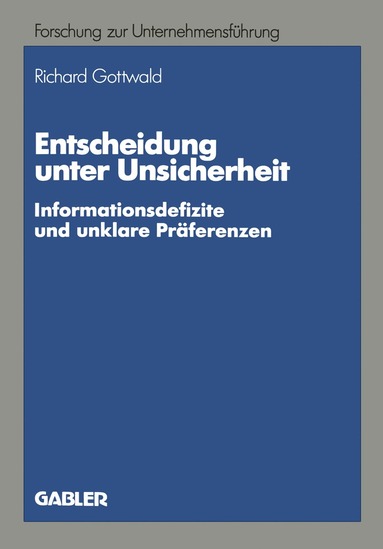 bokomslag Entscheidung unter Unsicherheit