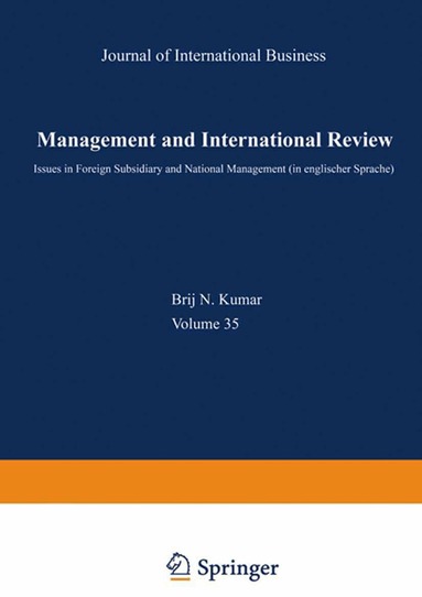 Brij N. Kumar - Management and International Review, Häftad