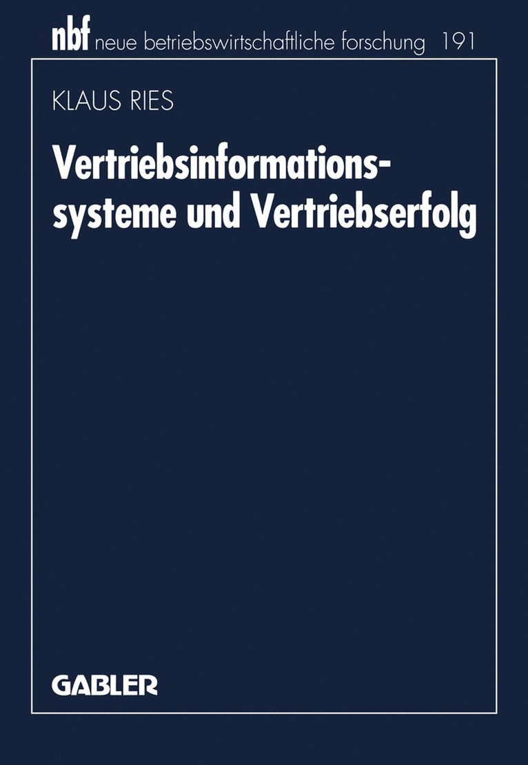 Vertriebsinformationssysteme und Vertriebserfolg 1