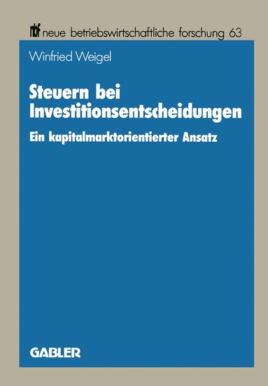 bokomslag Steuern bei Investitionsentscheidungen