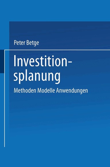 Peter Betge - Investitionsplanung, Häftad