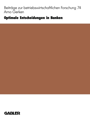 bokomslag Optimale Entscheidungen in Banken