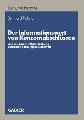 bokomslag Der Informationswert von Konzernabschlssen