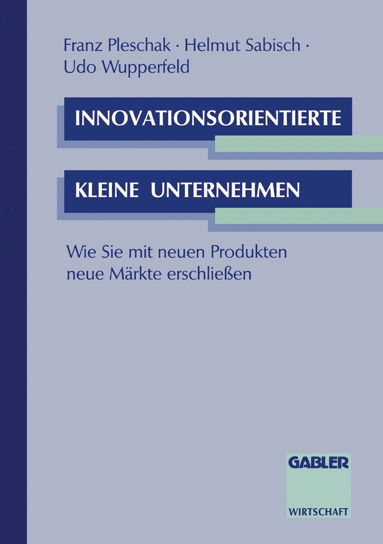 Franz Pleschak, Helmut Sabisch, Udo Wupperfeld - Innovationsorientierte kleine Unternehmen, Häftad