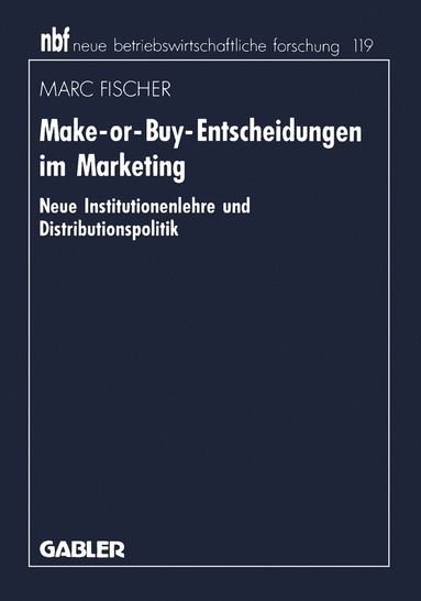 bokomslag Make-or-Buy-Entscheidungen im Marketing