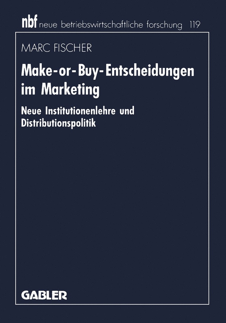 Make-or-Buy-Entscheidungen im Marketing, Häftad