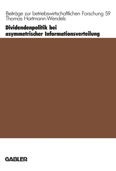 bokomslag Dividendenpolitik bei asymmetrischer Informationsverteilung