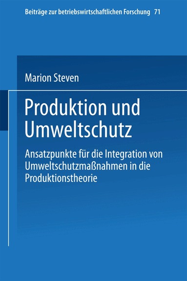 Marion Steven - Produktion und Umweltschutz, Häftad